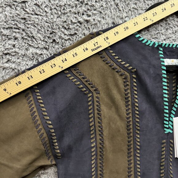 Monoki "Joplin Navy"‎ Top Goat Suede leather one size fits all NWT - Picture 9 of 10